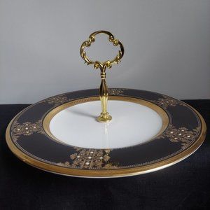 Noritake Evening Majesty Handled Serving Tray w/Gold Hardware